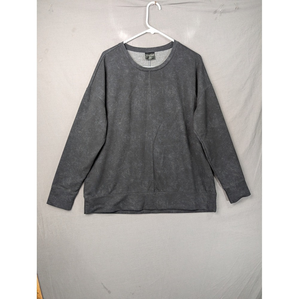 32 Degrees Heat Womens Fleece Top Long Sleeve Crew Neck Gray Large